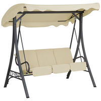 HOLLYWOODSCHAUKEL Sonnendach beige Garbo - Beige, Textil (185/184/112cm) - Beliani