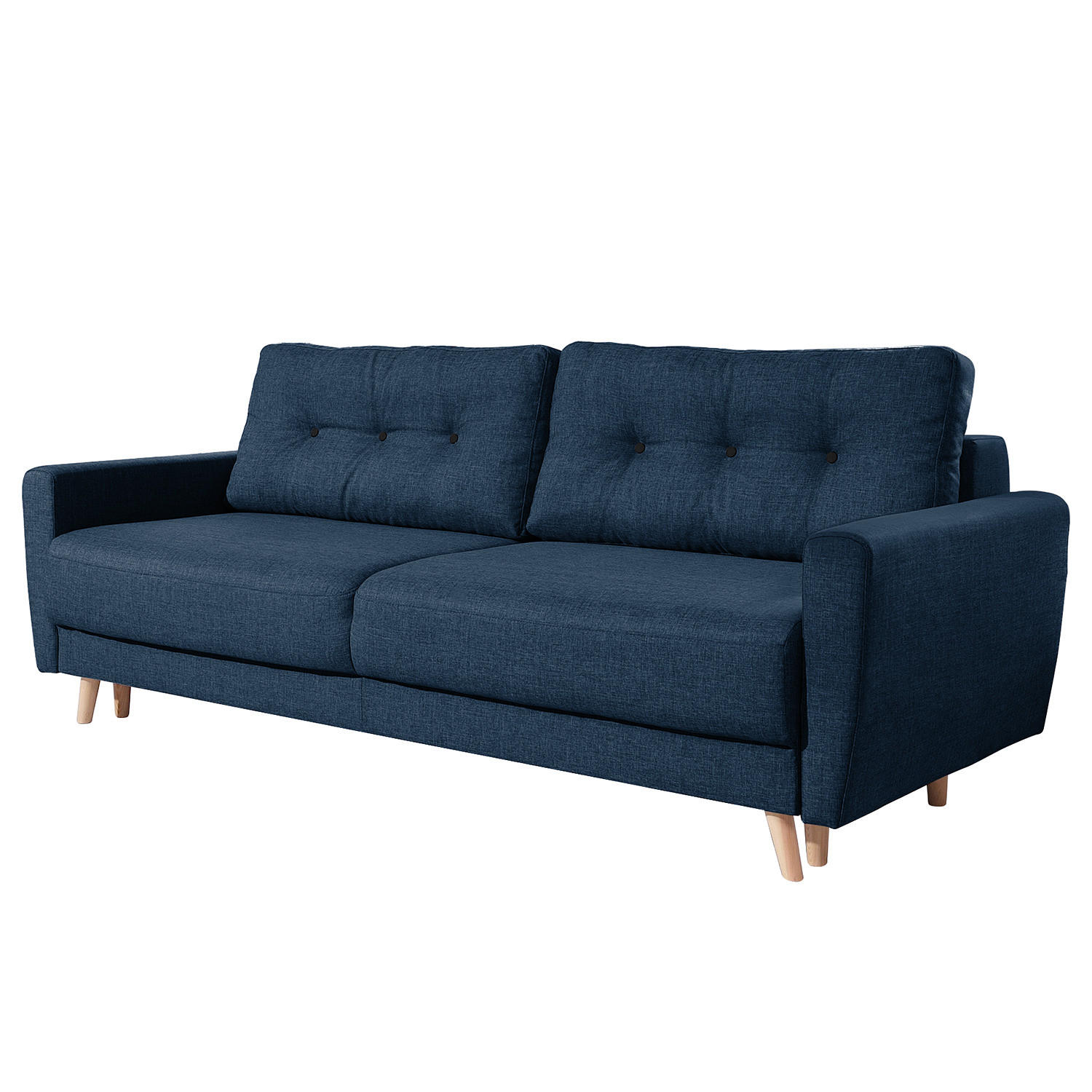 3-SITZER SOFA - Hellbraun/Blau, Textil (220/90/90cm) - home24