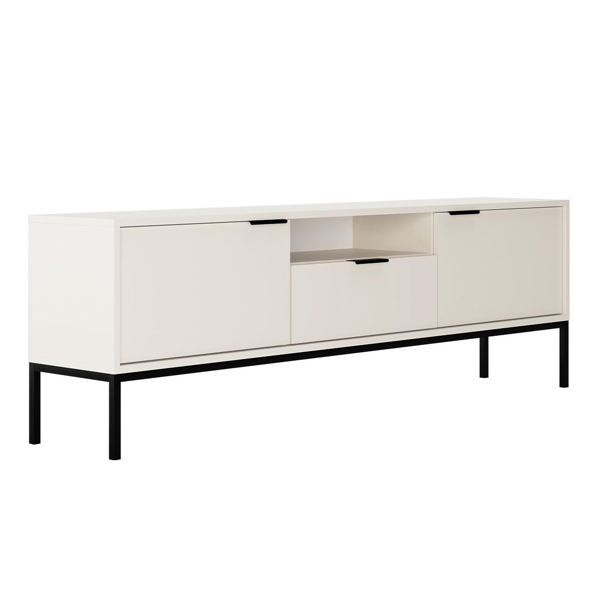 TV-MÖBEL Seattle Weiß - Schwarz, Holzwerkstoff (33/56.4/175cm) - Petits-meubles