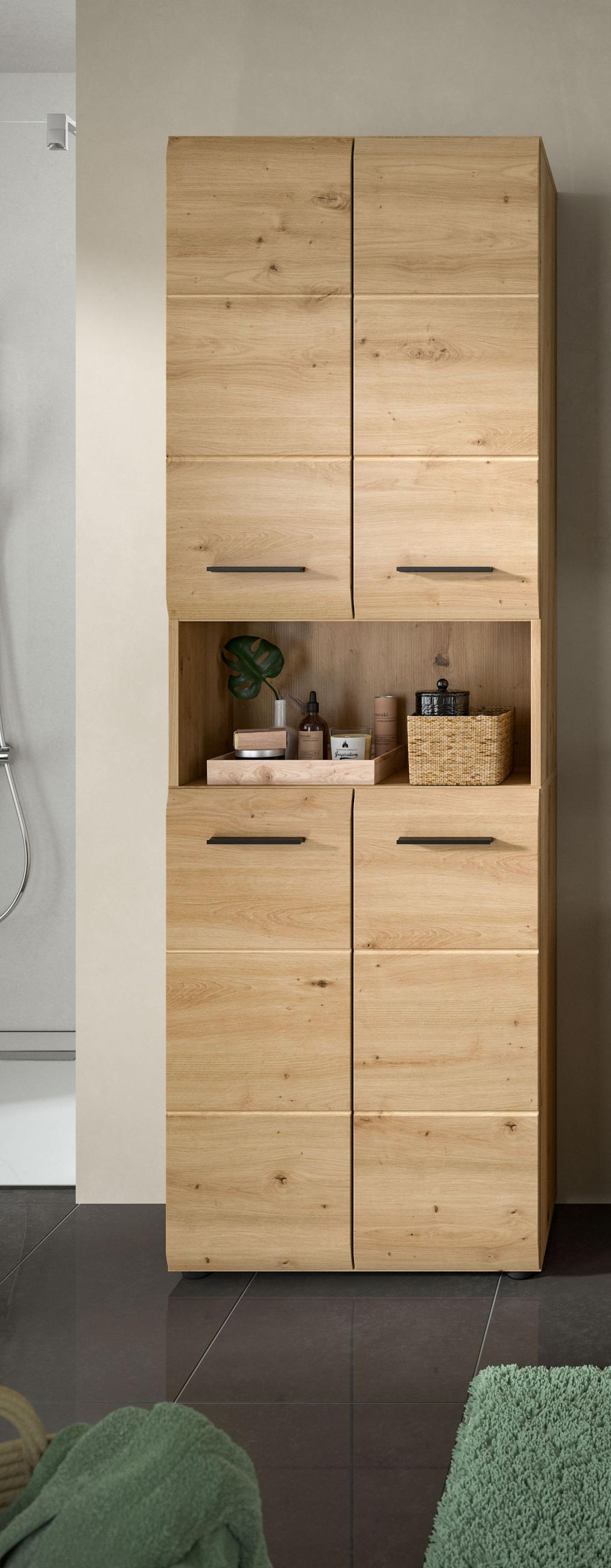 HOCHSCHRANK breit ICE (B/H/T: ca. 60/185/30 cm) in Artisan Oak Nachbildung/Artisan Oak Nachbildung - Eiche Artisan, Holz (60/185/30cm)