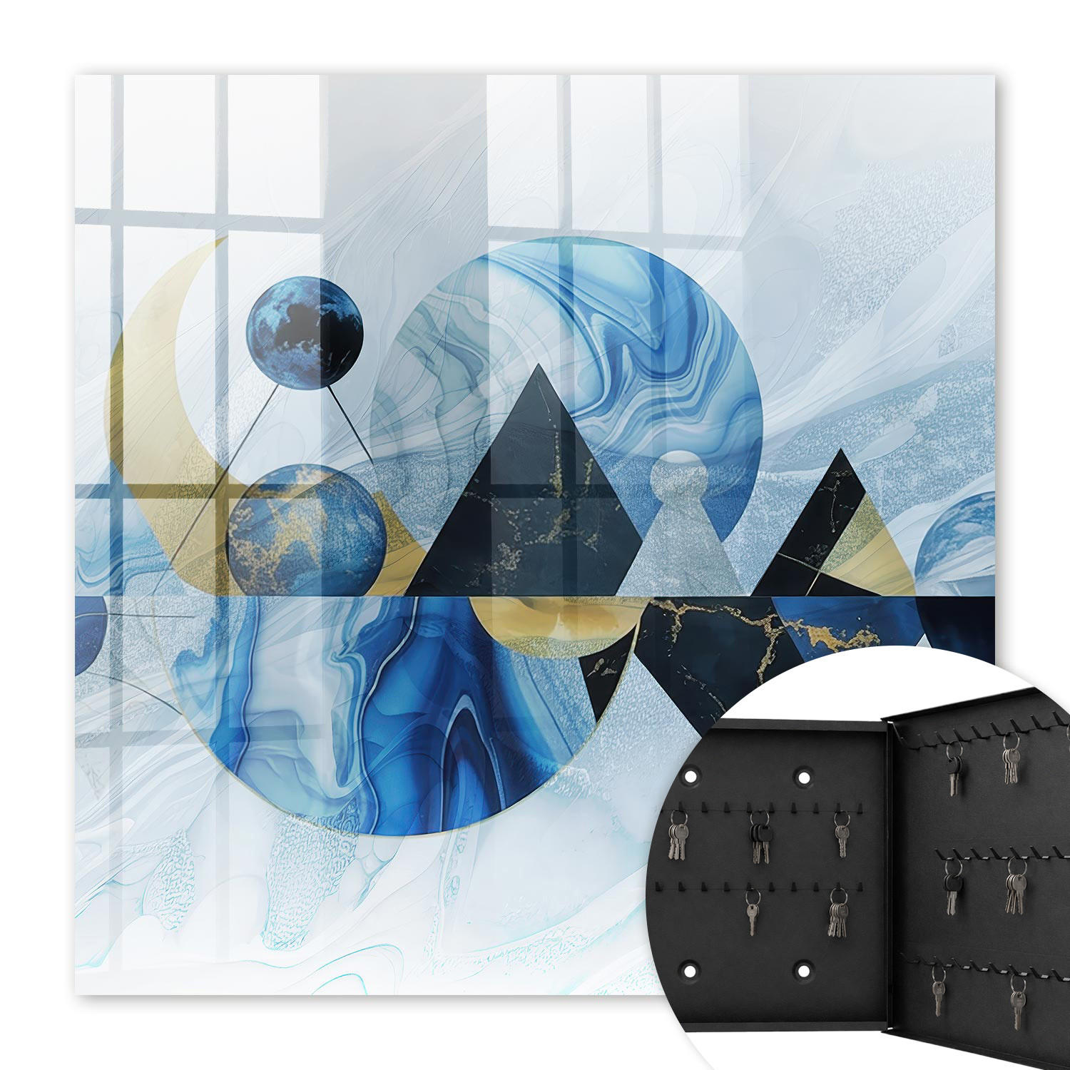 Tulup Schlüsselbox Blau 30x30x5 cm
