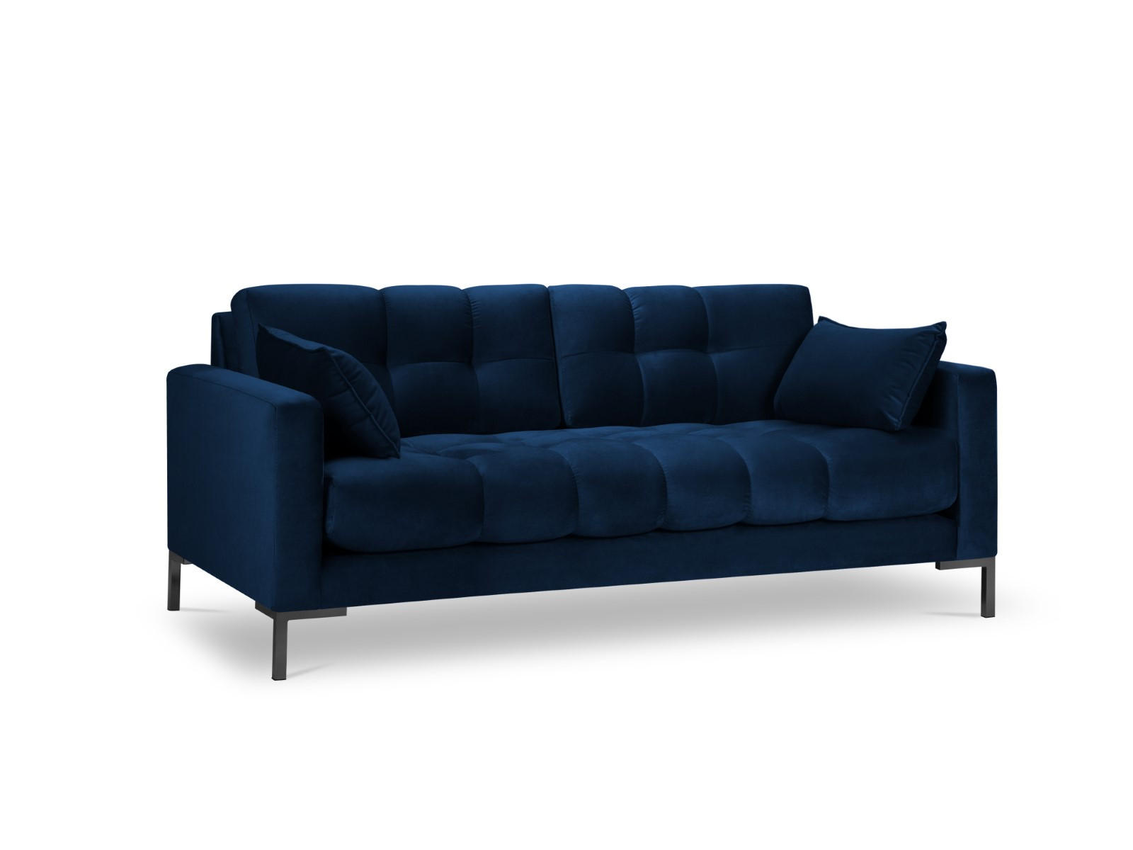 SOFA Mamaia aus Samt königsblau 3 Sitzplätze - Blau, Textil (92/75/177cm) - Micadoni