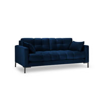 SOFA Mamaia aus Samt königsblau 2 Sitzplätze - Blau, Textil (92/75/152cm) - Micadoni