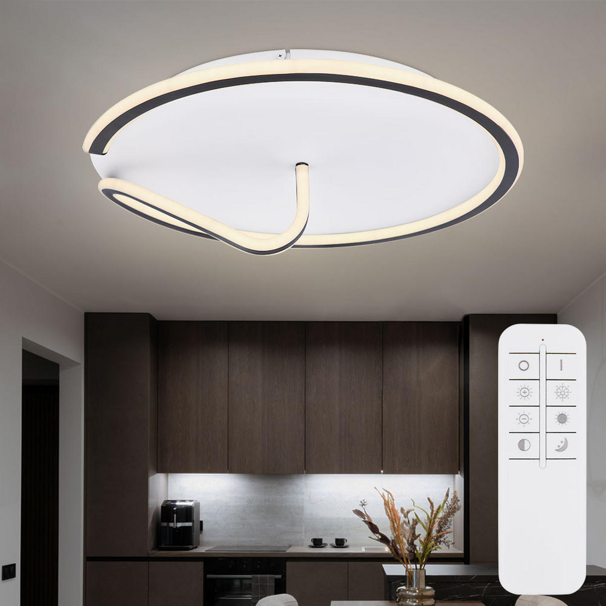 LED DECKENLEUCHTE Metall Weiß Opal - Weiß, Metall (51/51/15cm)