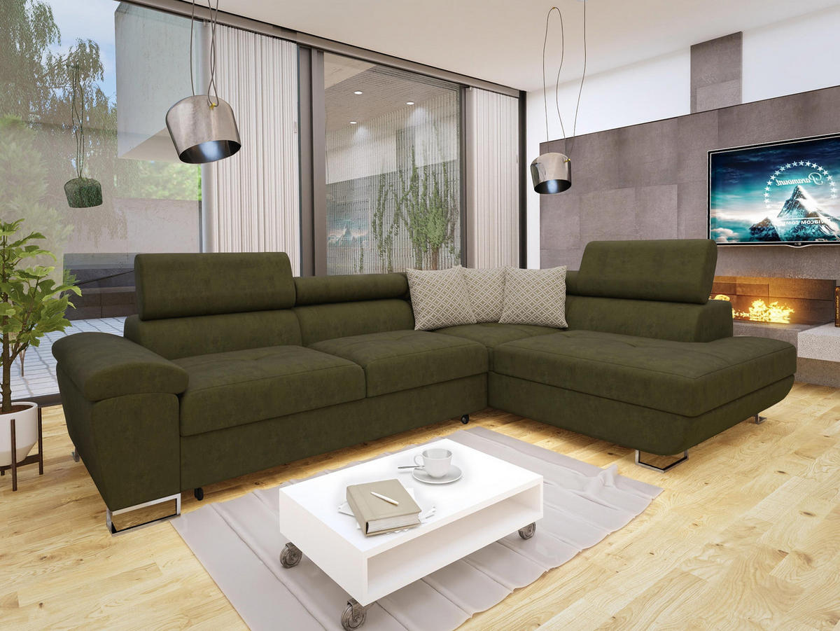 ECKSOFA Cotere, Seite: Rechts - Grün, Holz/Textil (270/202cm) - MIRJAN24