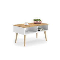 COUCHTISCH Sandi - Eiche Bianco/Weiß, Holzwerkstoff (55/90/55cm) - RAUMHIRSCH FURNITURE