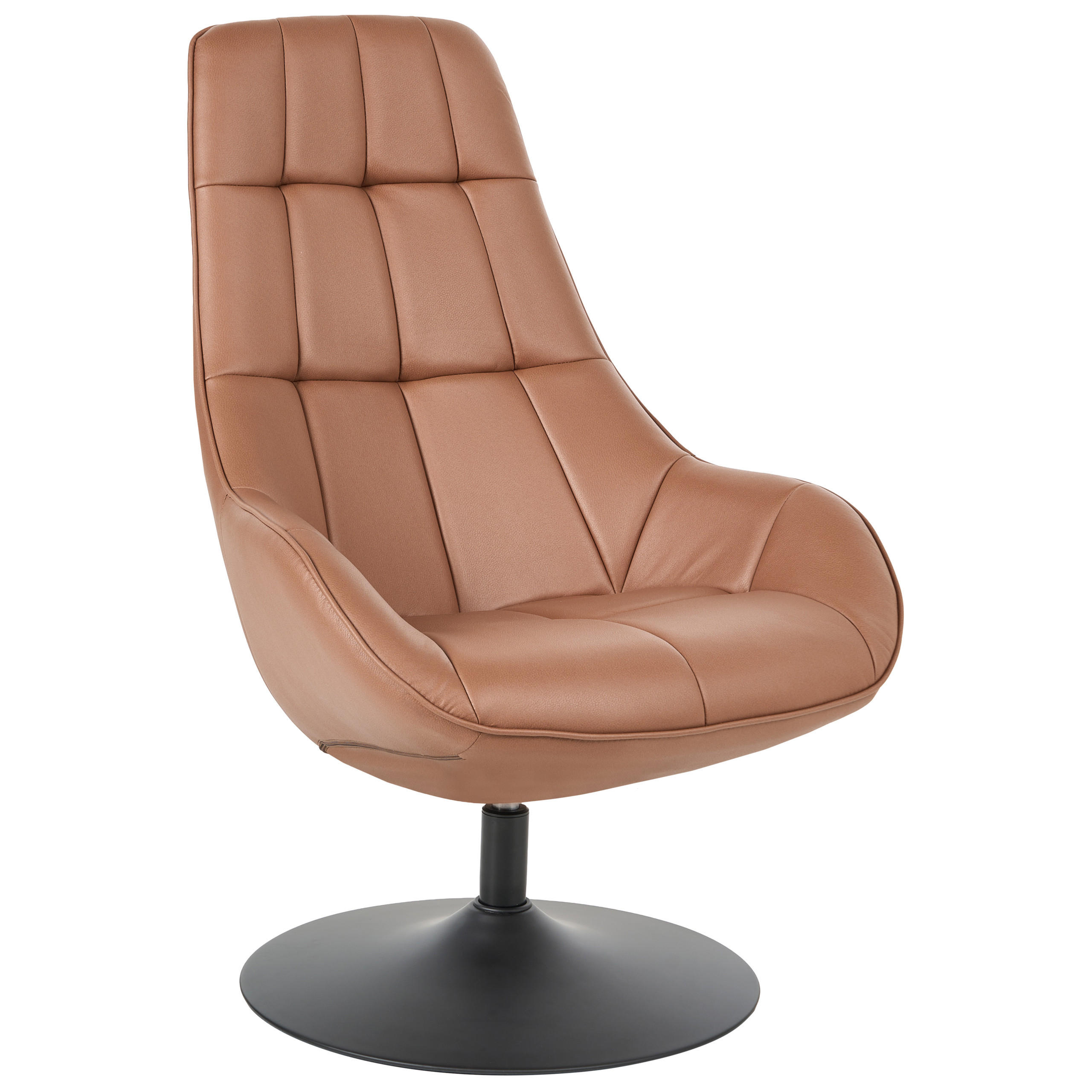 Beliani Drehsessel Braun, Schwarz 65x99x82 cm