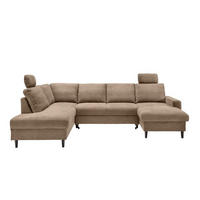 WOHNLANDSCHAFT mit Schlaffunktion und Bettkasten - Hellbraun/Erlefarben, Kunststoff/Textil (305/88/200cm) - myHomelando