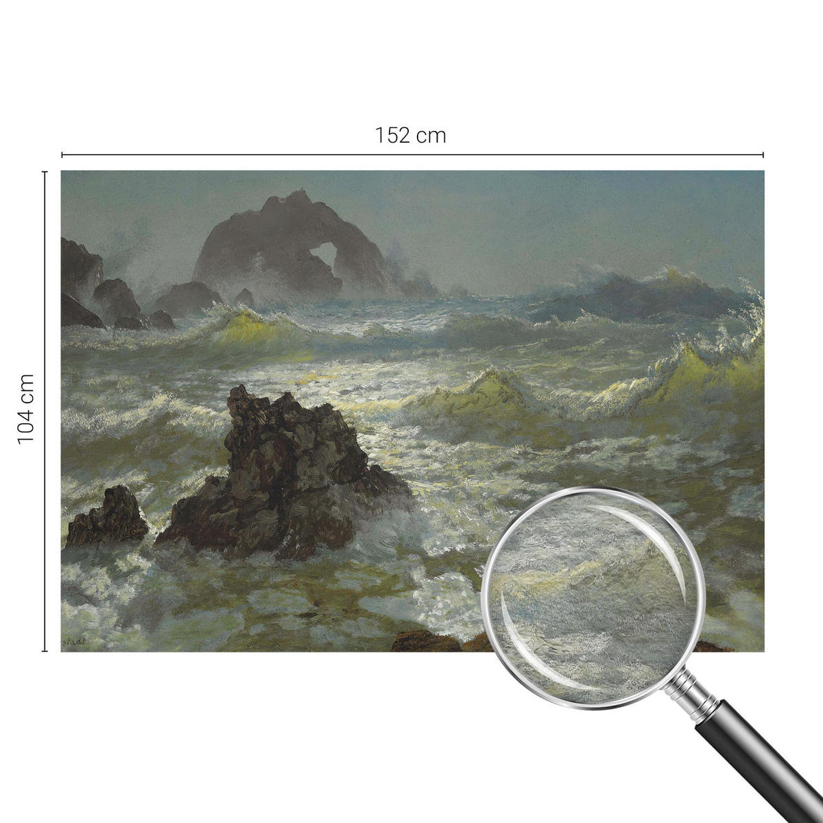 FOTOTAPETE 152x104 cm - Stürmische See - Grau, Textil (152/104cm) - Wallfluent