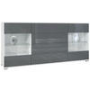 SIDEBOARD Bari Grau Hochglanz - Grau, Holzwerkstoff (166.5/75.5/35cm) - Vladon