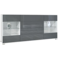 SIDEBOARD Bari Grau Hochglanz - Grau, Holzwerkstoff (166.5/75.5/35cm) - Vladon