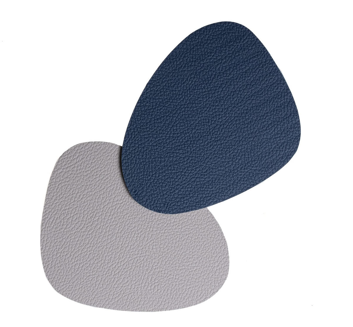 UNTERSETZER - Veganes Leder - Grau / Blau - Organic - doppelseitig - 13 x 11 cm - 6 Stück - Blau, Kunststoff (11/13cm) - Cookinglife