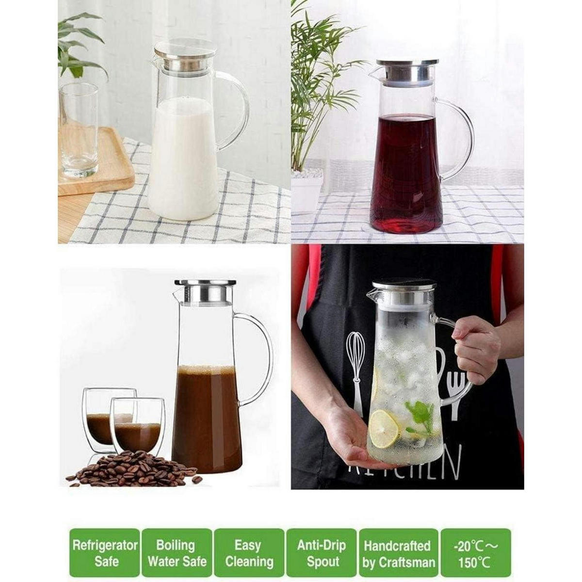 GLASKARAFFE Borosilikatglas 1500 ml - Transparent, Glas (12/12cm)