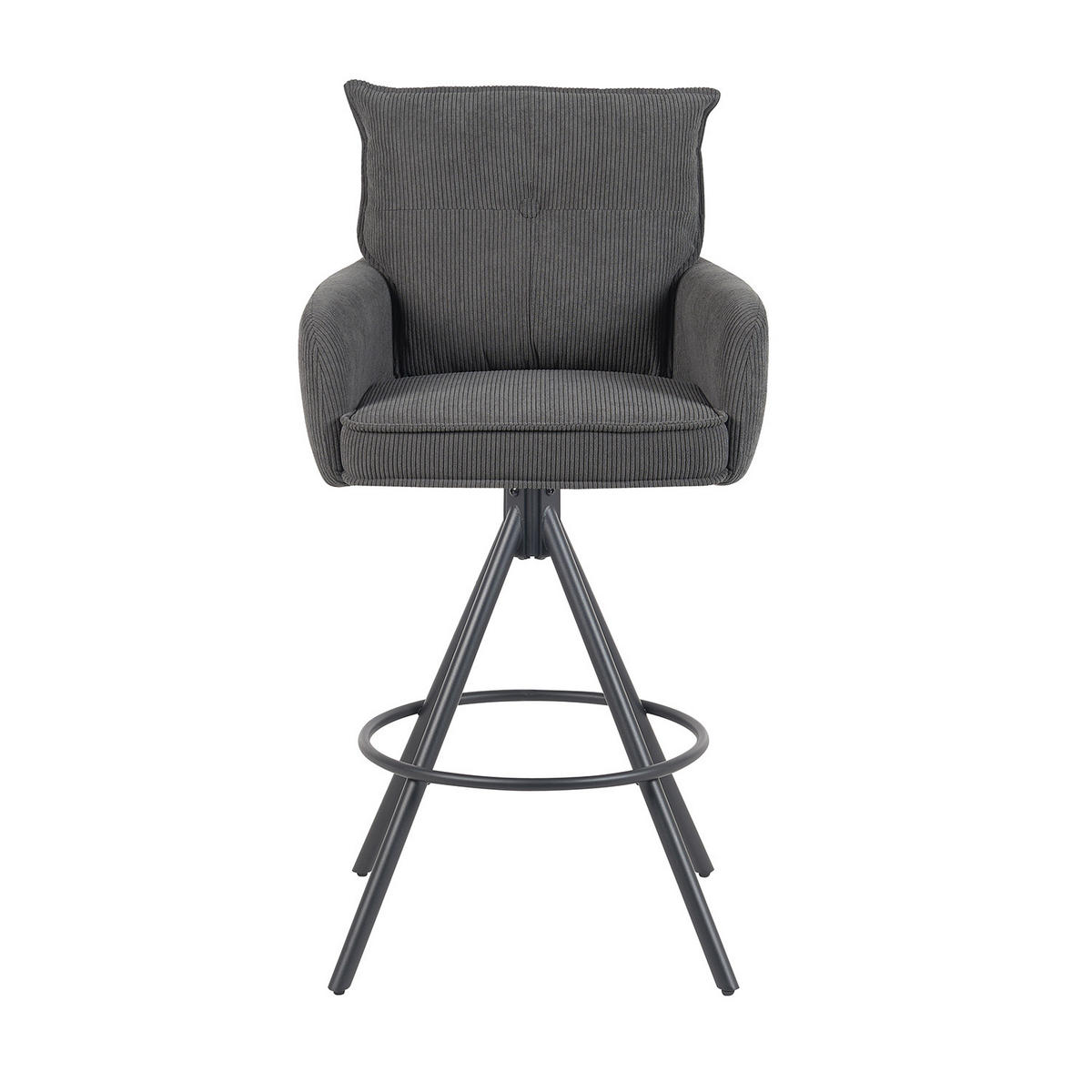 BARHOCKER Nila 2er-Set - Anthrazit/Schwarz, Textil/Metall (55/102/58cm) - DUBI Möbel