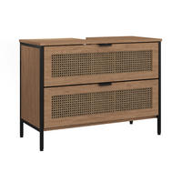 SPODNÁ SKRINKA POD UMÝVADLO Linara, dub/čierna, 80 x 59 cm - čierna/farba duba, kompozitné drevo (80/59/35cm) - Vicco