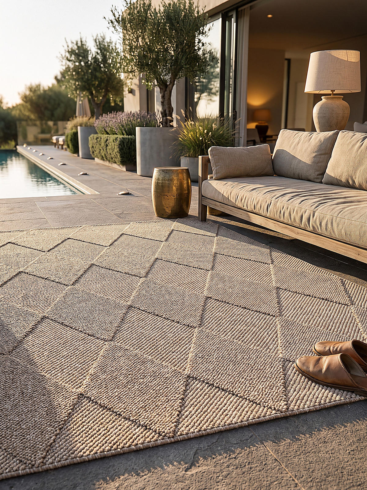 FLACHWEBTEPPICH Karo TOCE Polypropylen Natur 240 x 340 cm - Beige, Textil (240/340cm) - KADIMA DESIGN