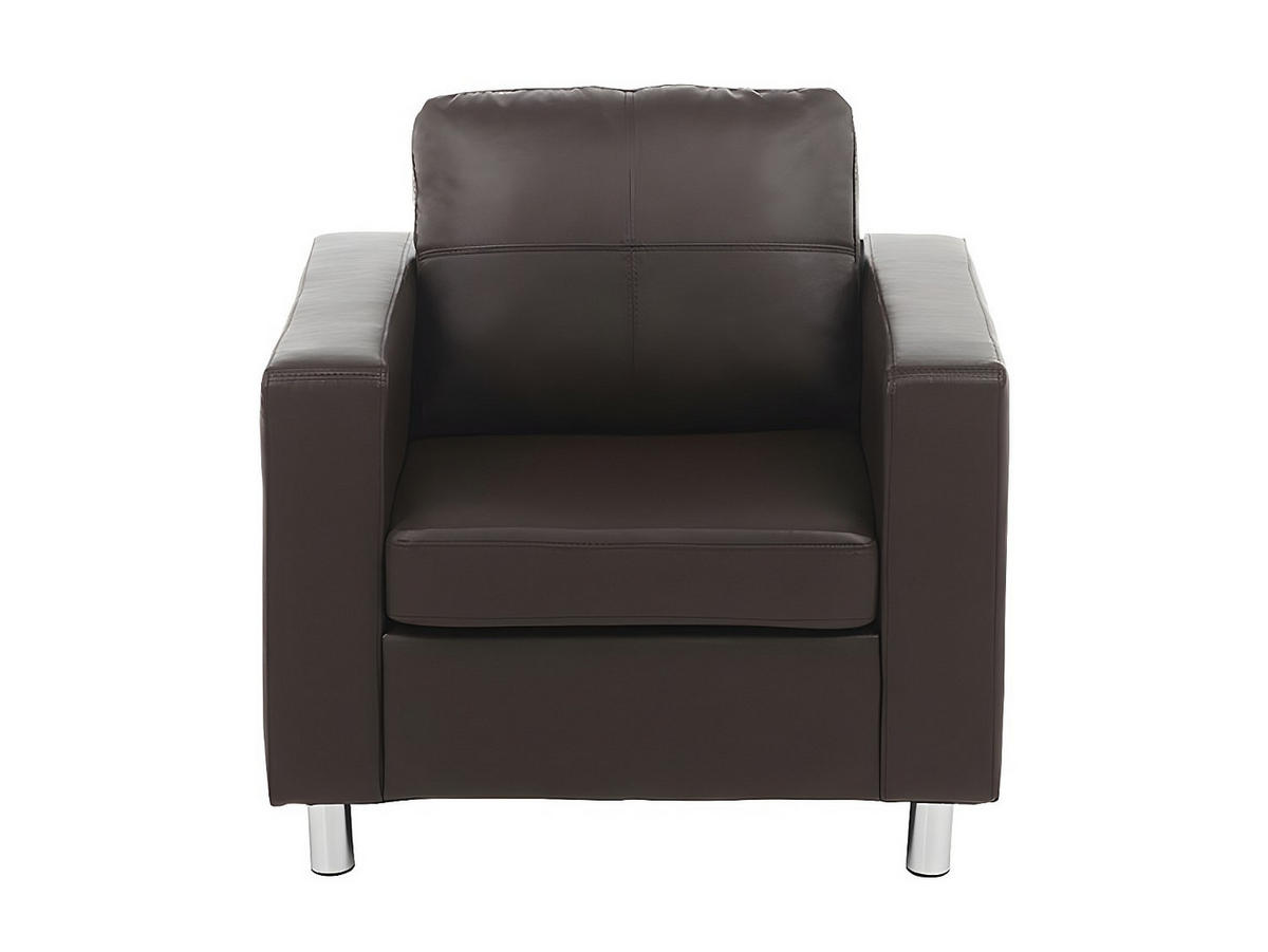 SESSEL - Kunstleder - Braun - ACKLEY - Braun, Leder (86/77/75cm) - Vente-Unique