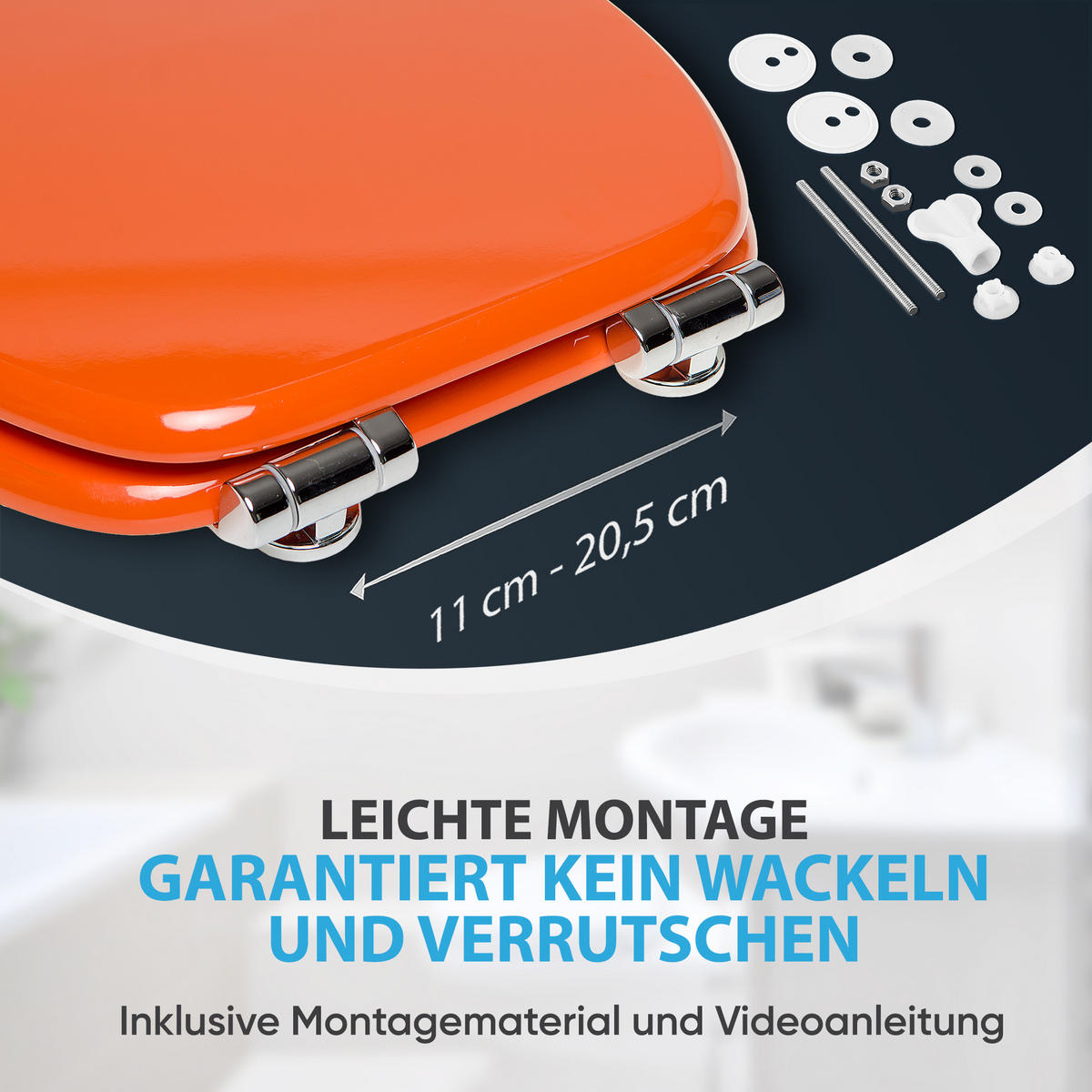 WC-SITZ mit Absenkautomatik Orange - Orange, Holzwerkstoff (38/6/47cm) - Sanilo