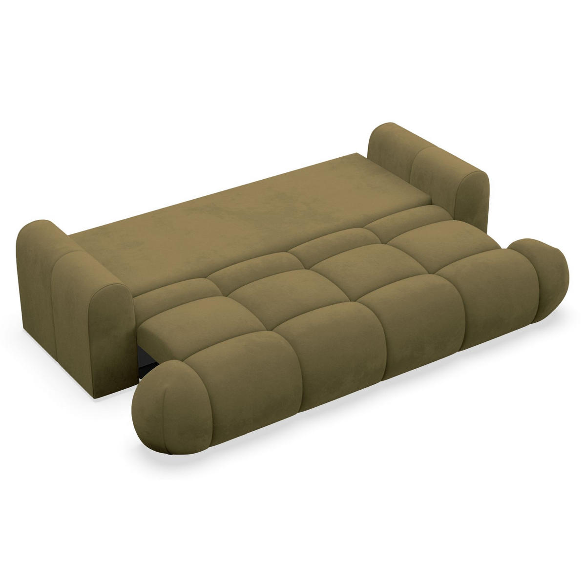 3-SITZER SOFA Ombo Doce Olivgrün wasserabweisender Samt - Schwarz/Olivgrün, Kunststoff/Textil (250/92/110cm) - Selsey