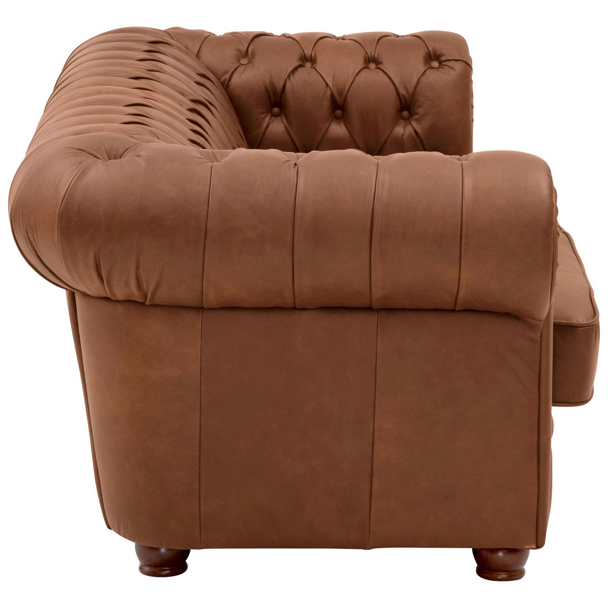 SOFA 3-Sitzer Kalea Echtleder (Antikoptik) cognac - Cognac, Leder (200/76/98cm) - 58aufmkessel