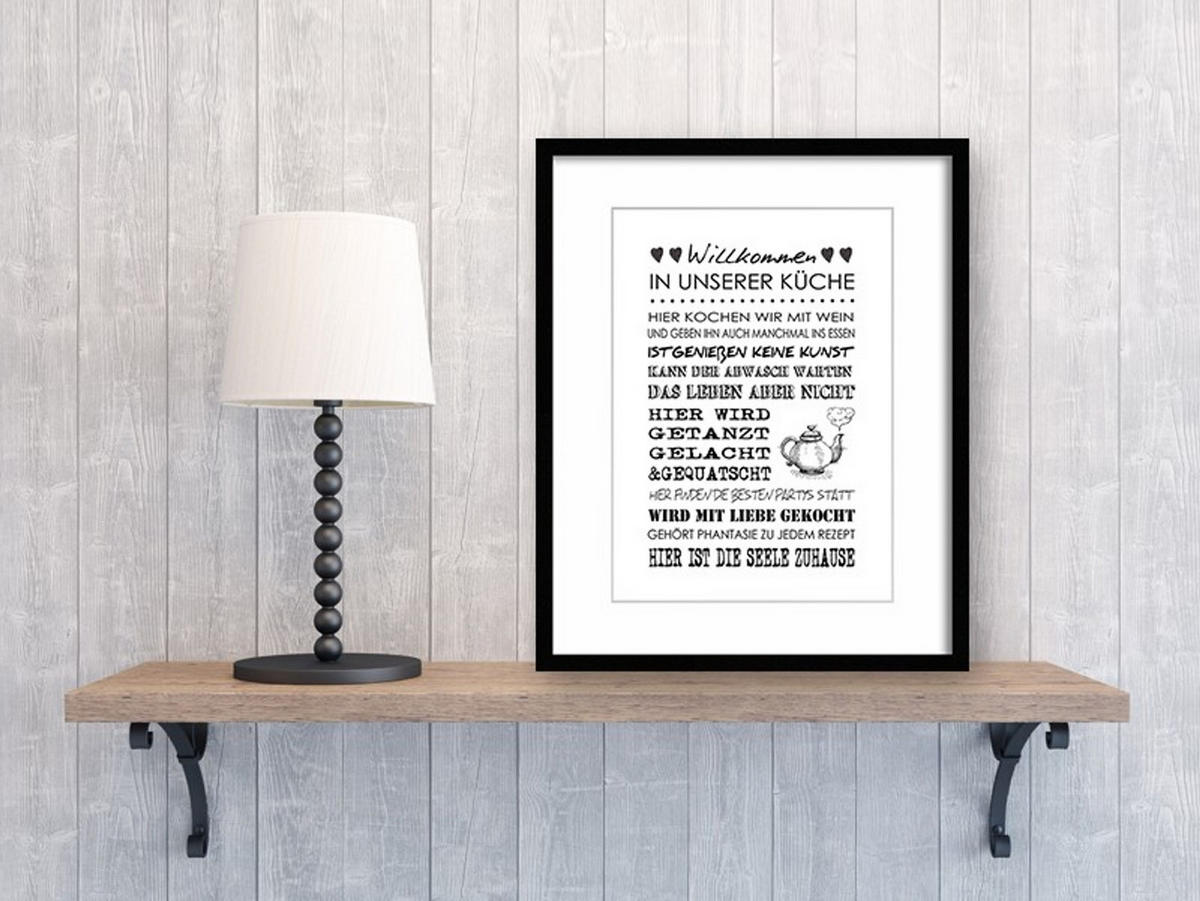 POSTER DIN A4 21x29,7 cm Küche Spruch Typografie - Weiß, Papier (21/29.7/2cm) - artissimo