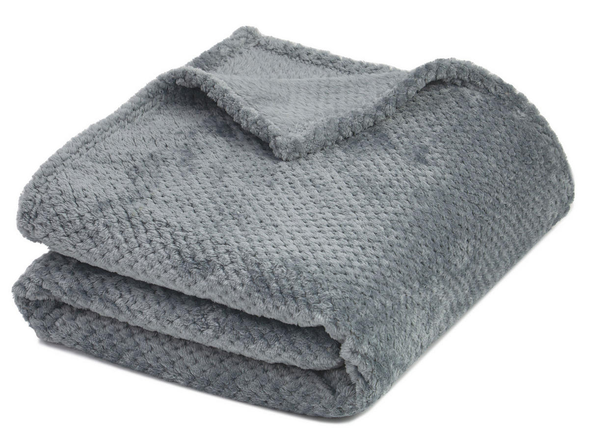 KUSCHELDECKE, 150x200 cm, 100% Polyester, Grau - Dunkelgrau, Textil (150/200cm) - Zollner