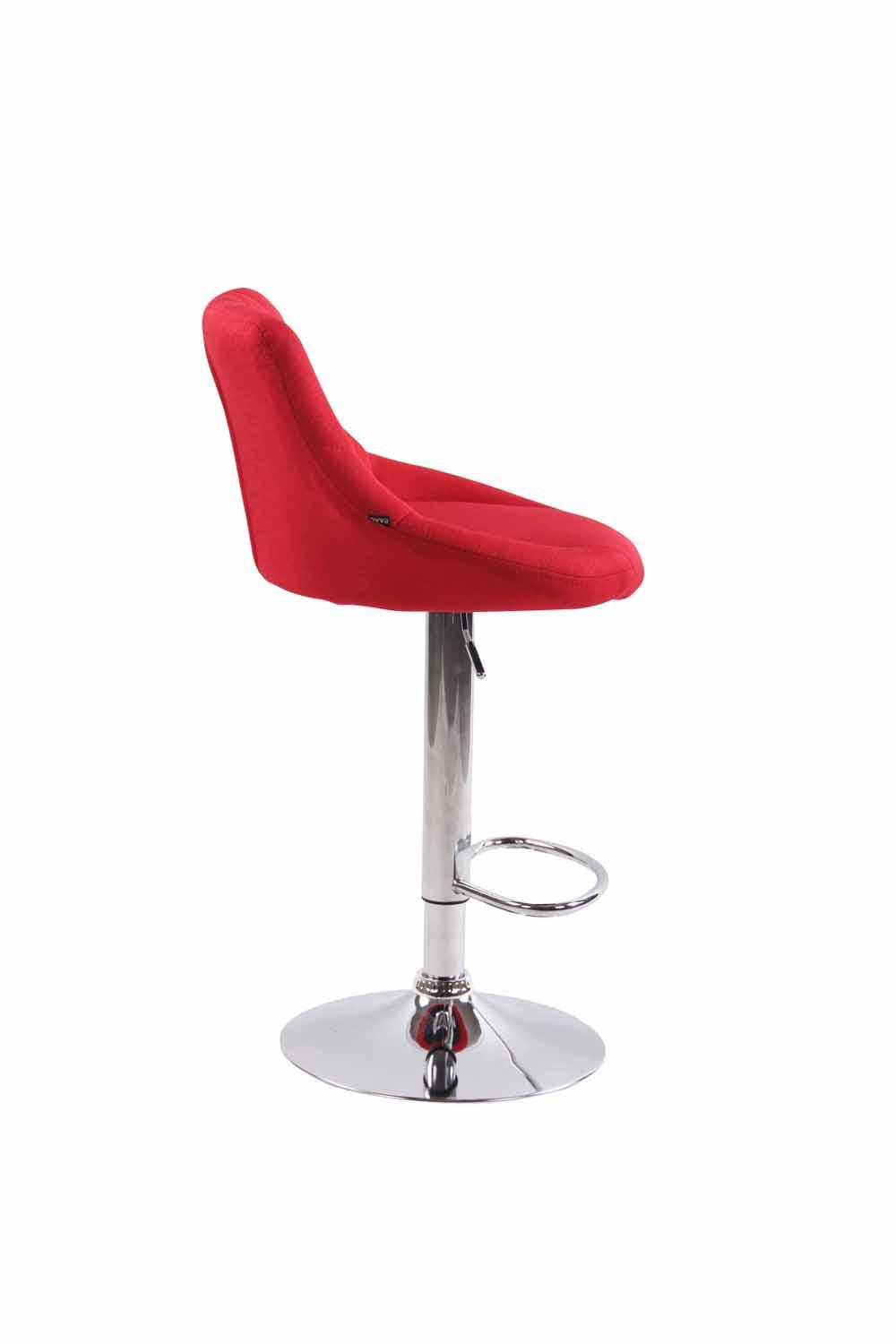 BARHOCKER 2er Set Stoff rot - Chromfarben/Rot, Textil/Metall (46/83/49cm) - CLP