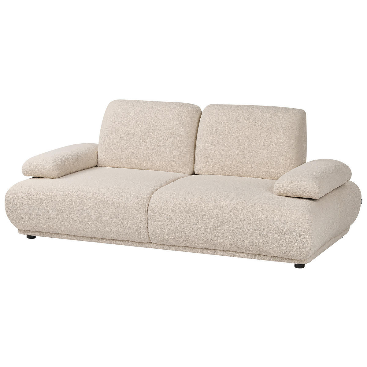 3-SITZER-SOFA Bouclé Beige Nacka - Beige/Braun, Textil (211/89/110cm) - Beliani