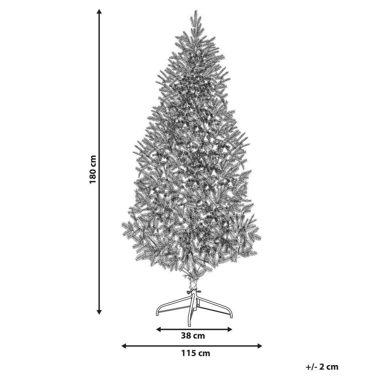 VÁNOČNÍ STROMEK 180 cm Bílý Talbot - bílá, textil (180cm) - Beliani