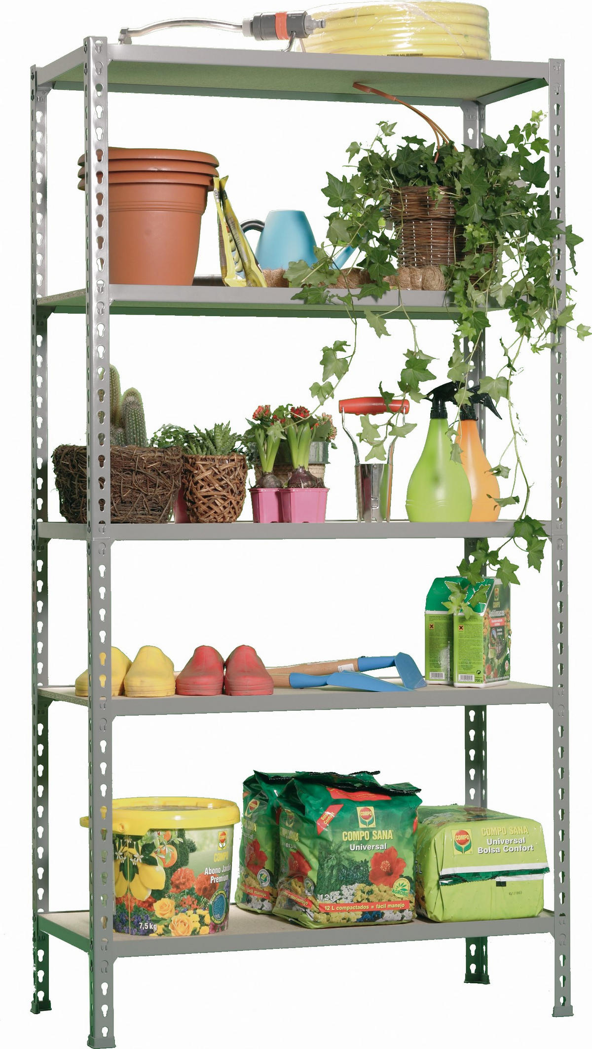 SCHWERLASTREGAL Big Muli HxBxT 200 x 110 x 50 cm 5 Fachböden Fachlast 200 kg Verzinkt - Silberfarben, Metall (110/200/50cm) - PROREGAL