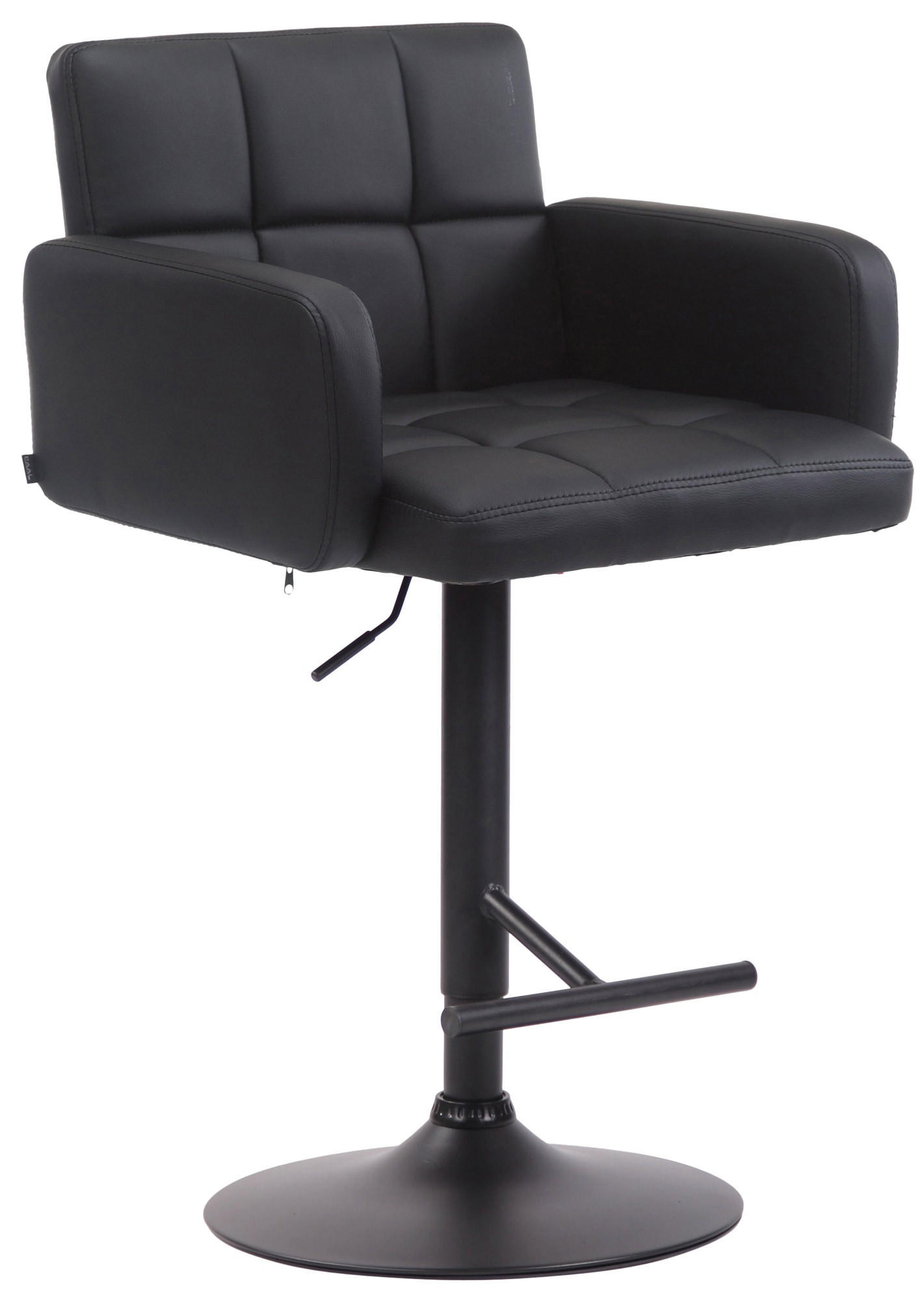 BARHOCKER Los Angeles 56x60x93 cm schwarz - Schwarz, Leder (60/93/56cm) - furnicato