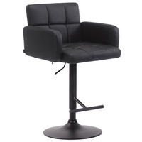 BARHOCKER Los Angeles 56x60x93 cm schwarz - Schwarz, Leder (60/93/56cm) - furnicato
