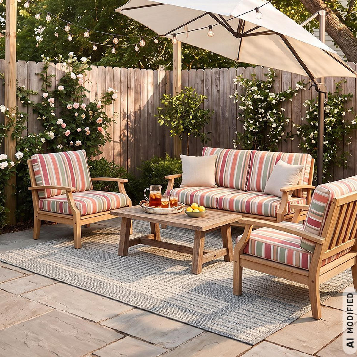 TEPPICH In-& Outdoor Abstrakt 80x150cm Mazovia Cangas Plano Beige Grau Balkon Modern Pflegeleicht Tierfreundlich - Beige, Textil (80/150cm) - Mazovia