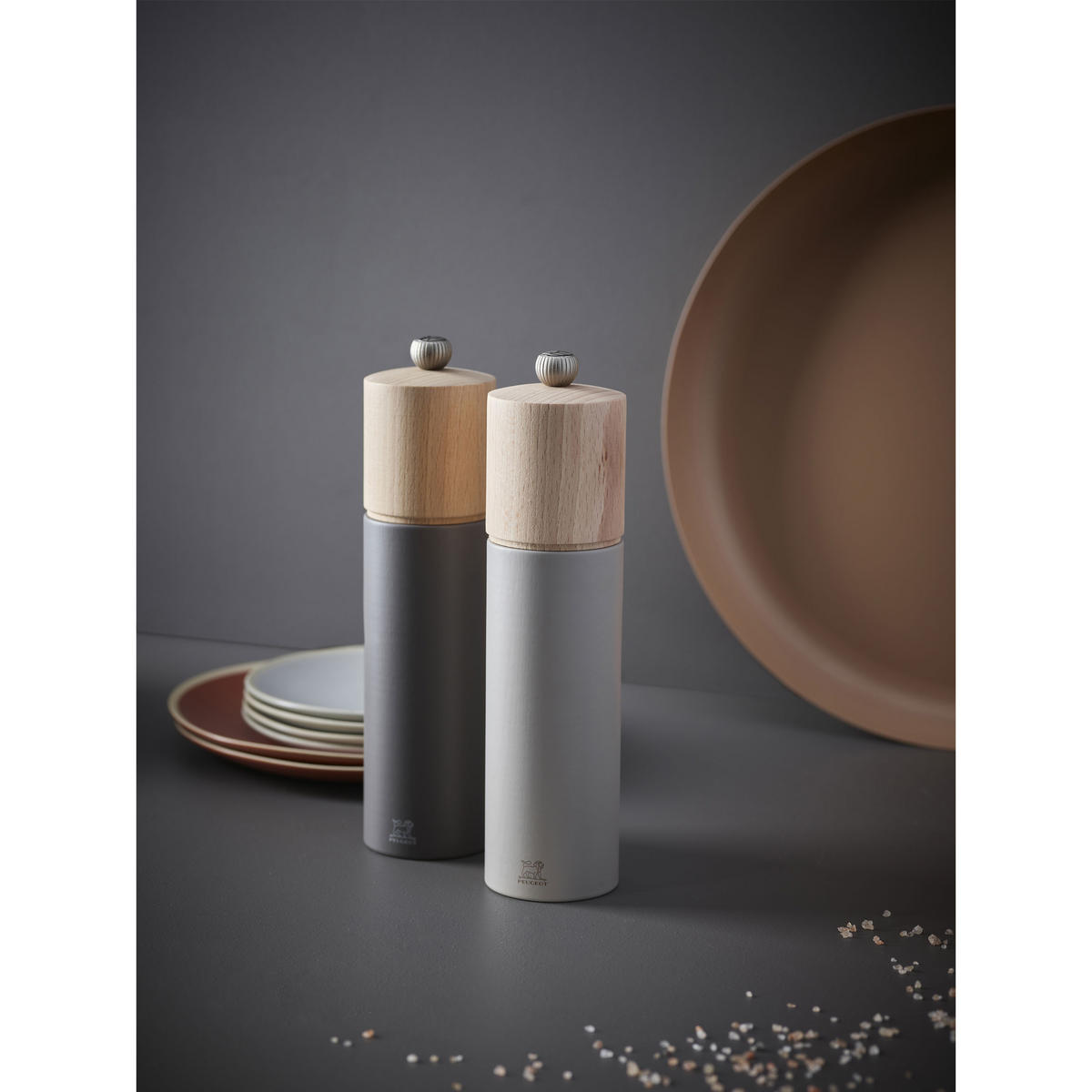PFEFFERMÜHLE Boreal 21cm Buchenholz Schiefergrau Stahlmahlwerk - Grau, Holz (5.4/21/5.4cm) - PEUGEOT