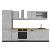 KITCHENETTE R-Line Beton/antracit 300 cm fara blat - antracit/gri, compozit lemnos (300/206.8/46cm) - Vicco