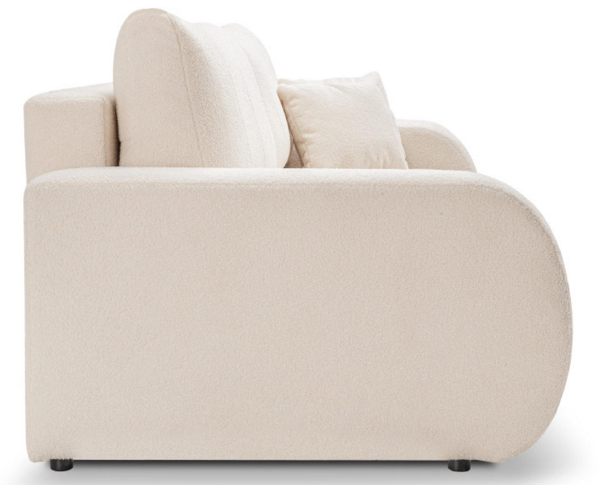 SOFA Creme ALOO Ausziehbar Mit Dekokissen - Beige, Textil (248/88/105cm) - Sepro Meble