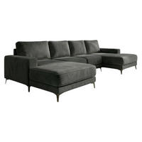 ECKSOFA VALTOR 320 cm x 185 cm – Stoff: CASABLANCA Graphit 15 Farbe: Dunkelgrau - Dunkelgrau, Textil (320/185cm) - A&J MöbelLand