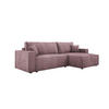 ECKSOFA POSO XL UNIVERSAL, Schlaffunktion und Lattenrost - L-Form, Cord, Federung auf Wellfedern, 274x143x83 cm, Rechts Pink - Pink, Holz/Textil (277/143cm) - DomoHome