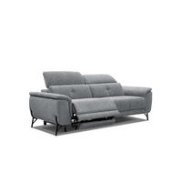 SOFA AVENA 3-Sitzer mit 1 Relaxfunktion, grau - Grau, Holzwerkstoff/Textil (204/80/108cm) - Courtois Laville