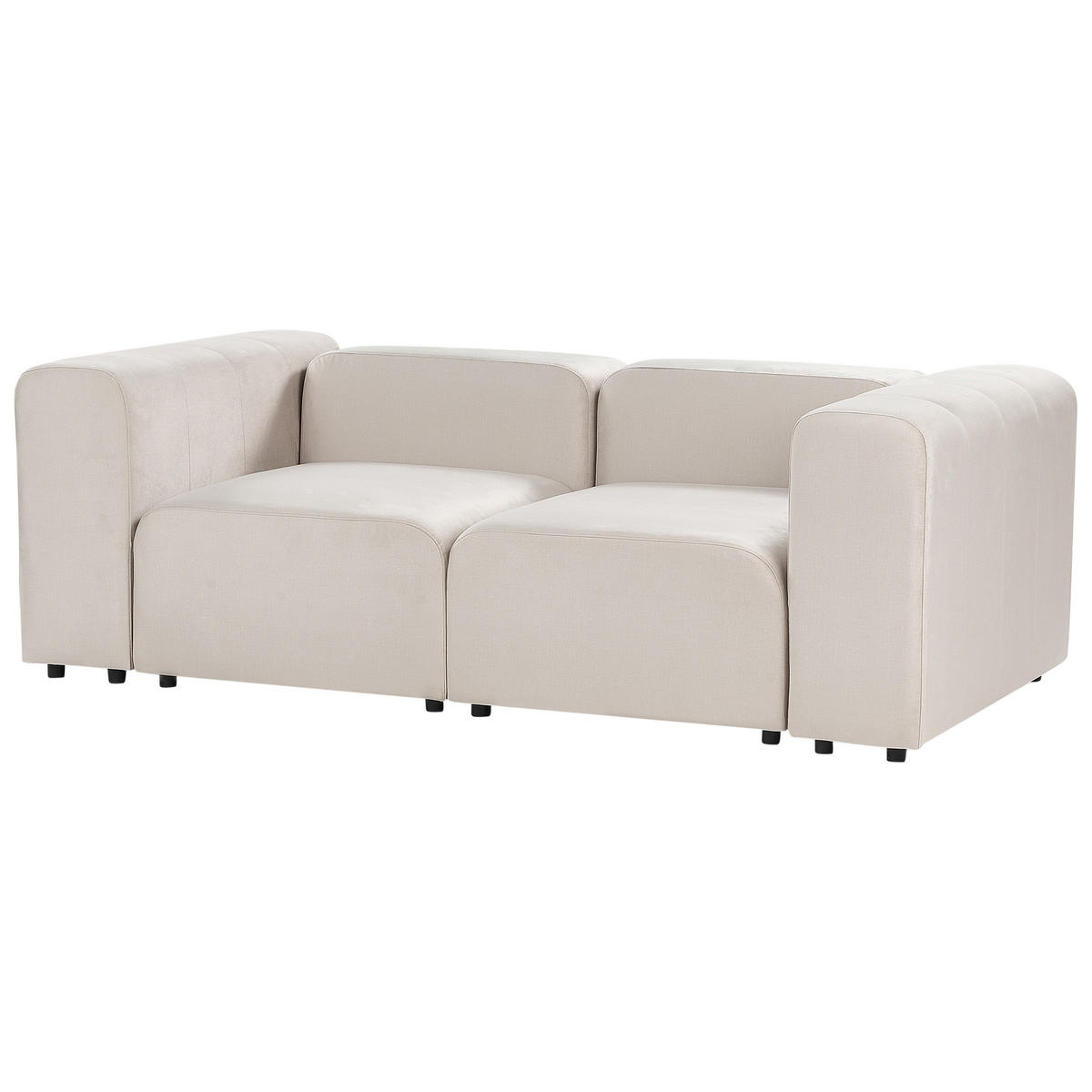 2-SITZER-SOFA Samtstoff beige Falsterbo - Beige, Textil (204/70/105cm) - Beliani