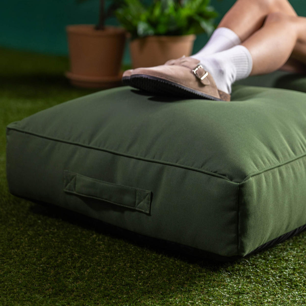 SITZSACK Outdoor mit Bodenkissen Nova - Grün, Textil (84/68/180cm) - icon