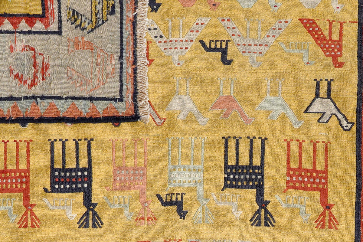 HANDWEBTEPPICH Sumak Shahsavan Gelb 156/118 cm Baumwolle - Gelb, Textil (118/156cm) - Looma
