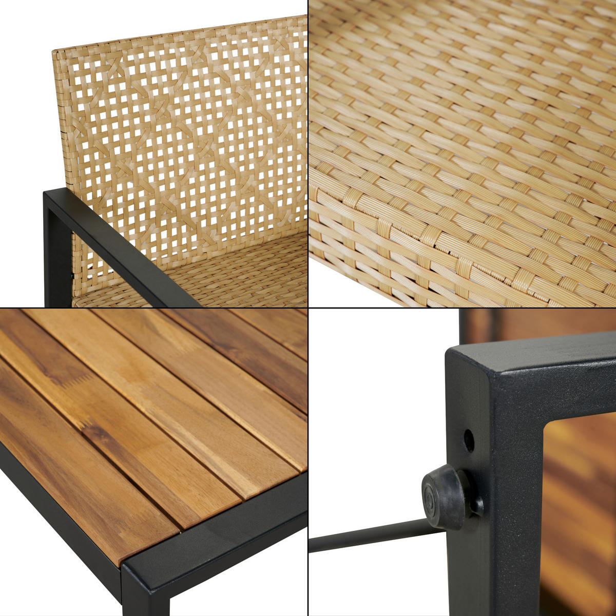 LOUNGE-SET 4 TLG. Calciano - Beige/Naturfarben, Kunststoff/Metall - casa.pro