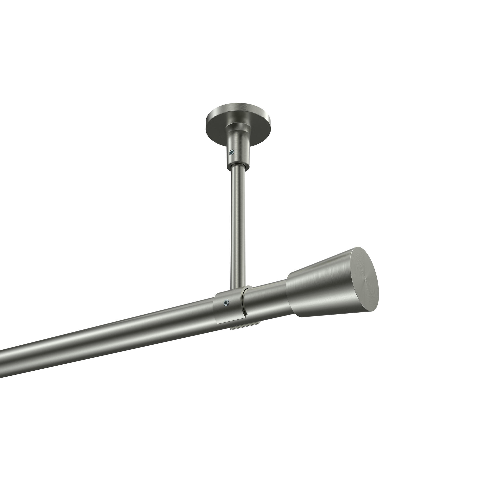 GARDINENSTANGEN-SET Sonette Sitra 100 cm, 1-läufig, 20 mm Ø Edelstahl-Optik - Edelstahlfarben, Metall (100cm) - INTERDECO
