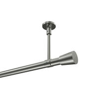 GARDINENSTANGEN-SET Sonette Sitra 420 cm (geteilt in 3 x 140 cm), 1-läufig, 20 mm Ø Edelstahl-Optik - Edelstahlfarben, Metall (420cm) - INTERDECO