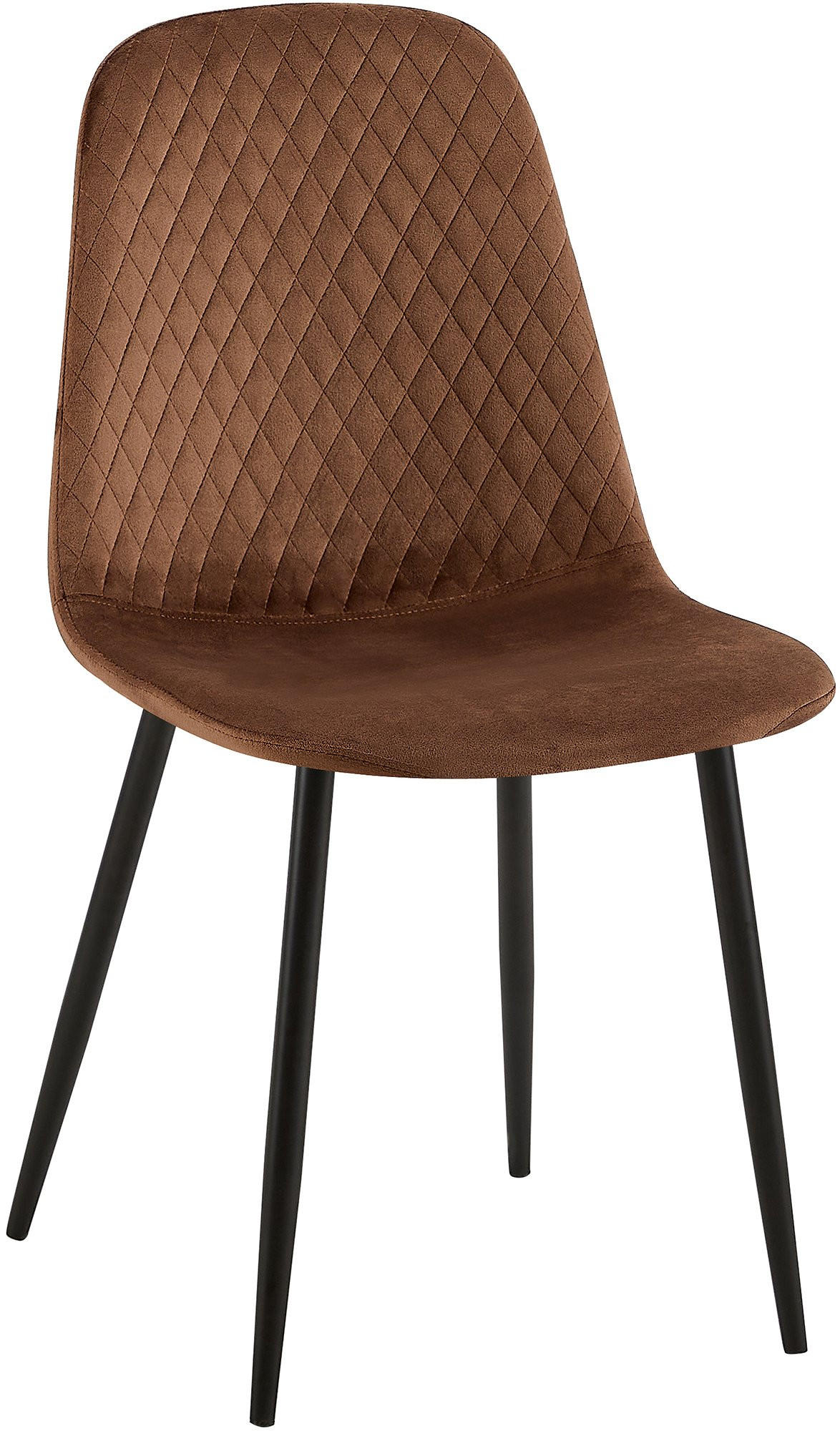 STUHL Samt Braun - Schwarz/Braun, Textil/Metall (44/88/54cm) - CLP