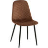 STUHL Samt Braun - Schwarz/Braun, Textil/Metall (44/88/54cm) - CLP