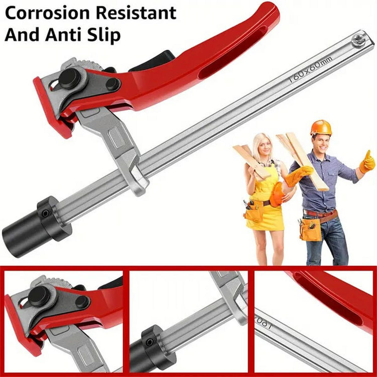CRIMPZANGE – Basis 160 x 60 mm, Schraubschlauchschelle (20 mm) - Rot, Metall (23.5/13/6cm) - DCA