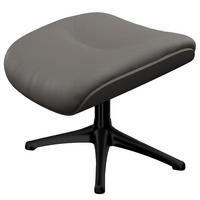 POLSTERHOCKER - Schwarz/Grau, Leder/Metall (44/39/49cm) - home24