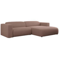 ECKSOFA PASADENA Rosa Bouclé - Rechts Seite - Schwarz/Rosa, Kunststoff/Textil (180/288cm) - MKS